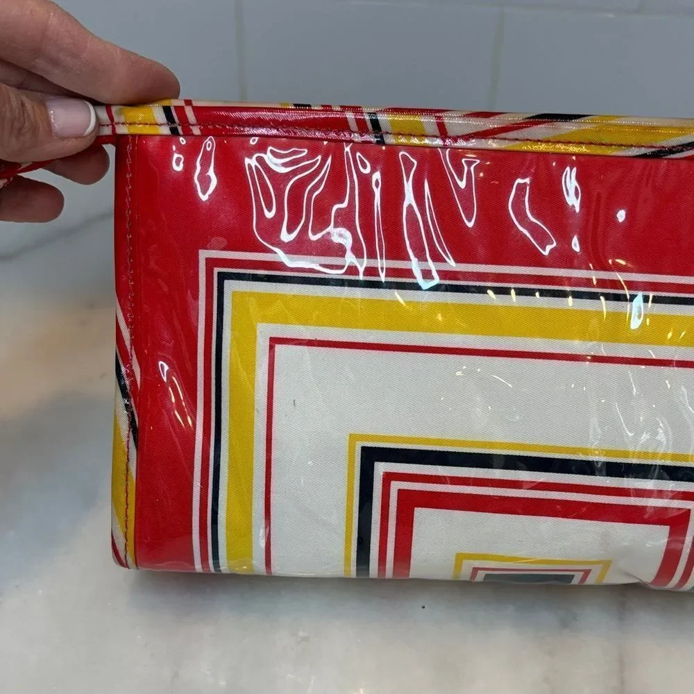 Kate Spade Travel Bag Colorful Geometric Toiletries Cosmetic Case Pouch